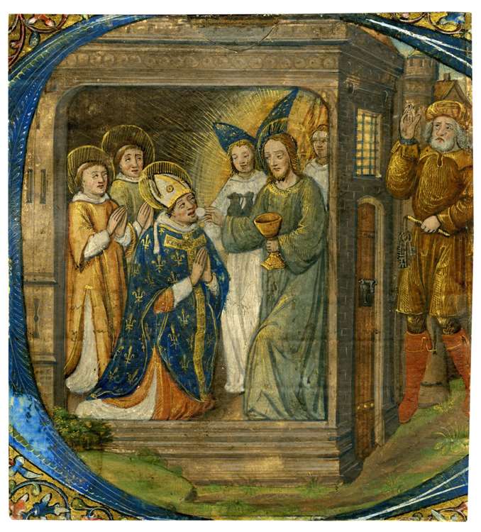 Communion of St. Denis in an Initial “C”